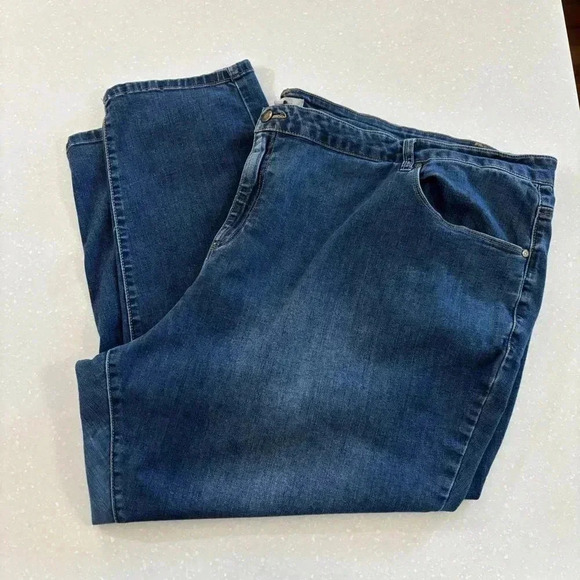 Woman Within Pants Plus Size 38 Jeans Denim Cropped Ankle Length - Picture 1 of 6